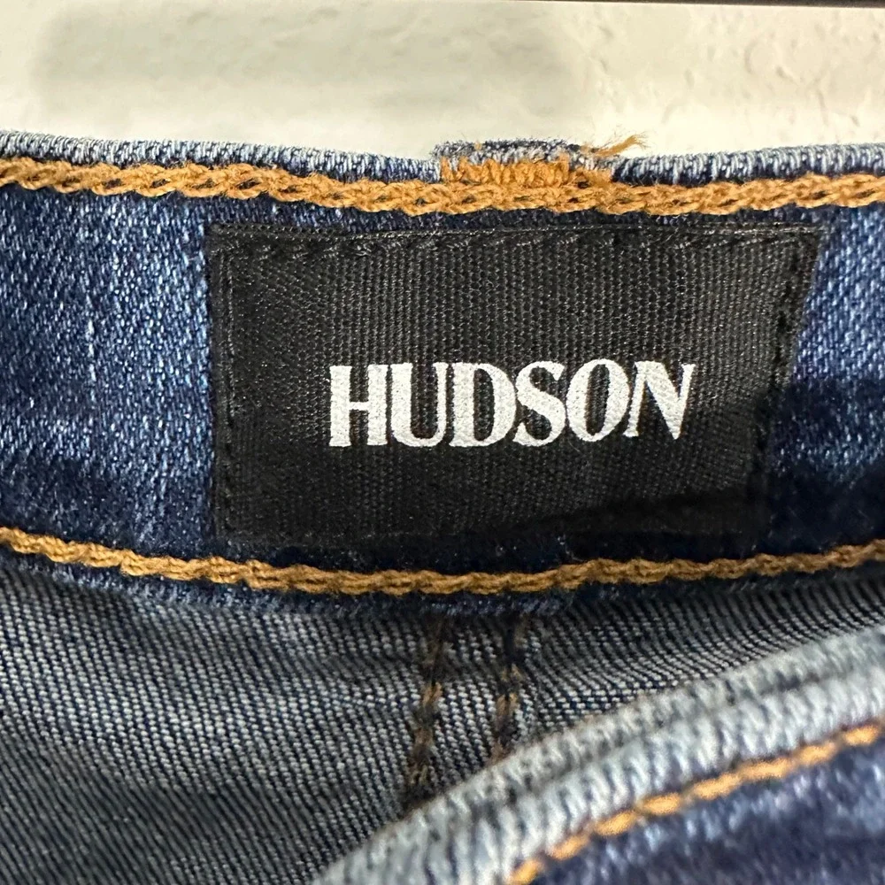 Hudson Heartbreaker High Rise Distressed Bootcut Denim Jeans Blue Size 25‎